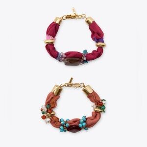 NWOT. Zara Multicoloured Pack of Two Fabric Bracelets.